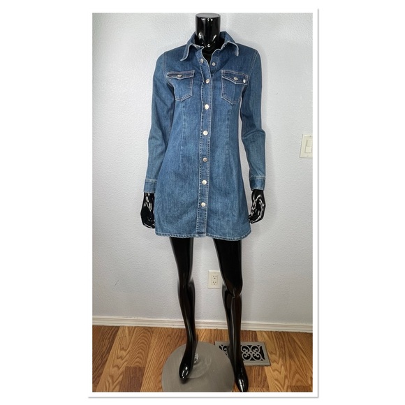 Alexa Chung for AG The Pixie Denim Mini Dress Sz S Cotton Blend - Picture 1 of 7
